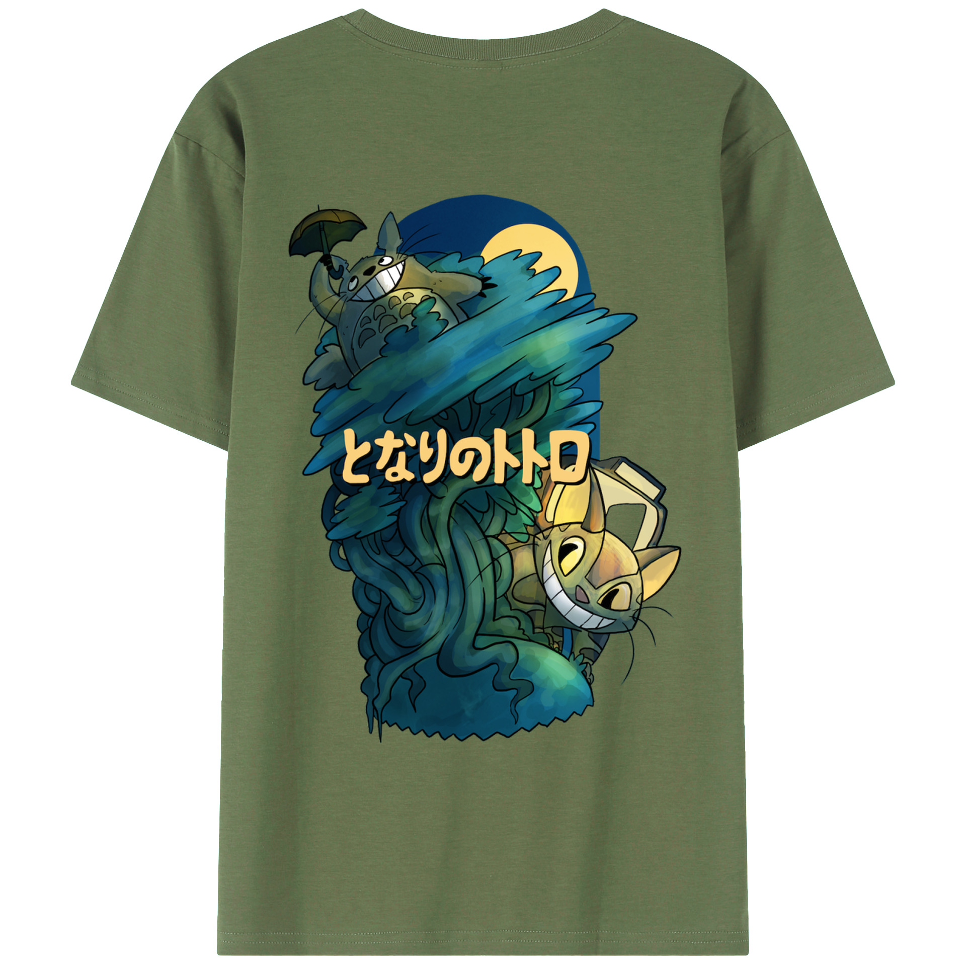 （画像用） となりのトトロ 草壁メイ 草壁サツキ My Neighbor Totoro Satsuki Kusakabe Mei Kusakabe 綿100％ メンズ半袖Tシャツ（バックプリント） 通気性